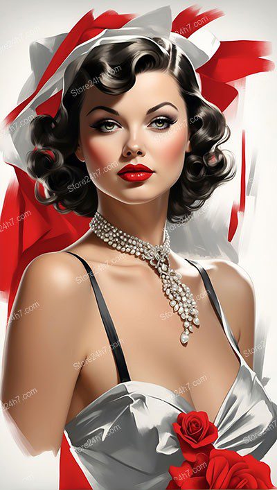 Captivating Elegance in 1930s Pin-Up Style Beauty