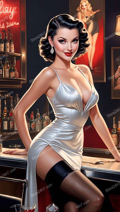 Retro Bar Glamour: Timeless Pin-Up Charm