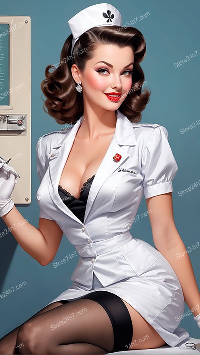 Classic Pin-Up Nurse: Elegance and Dedication