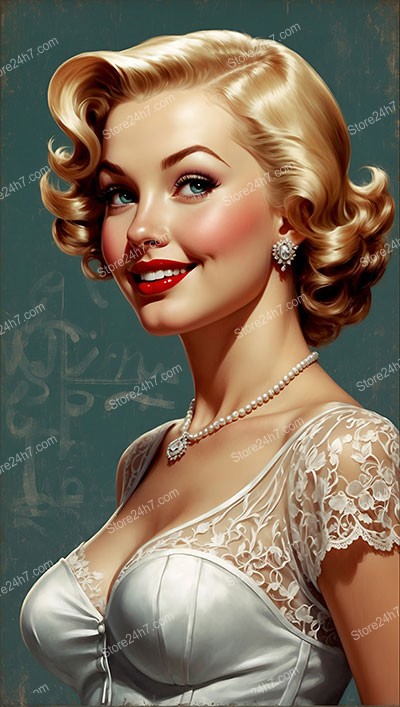 Radiant Vintage Beauty in Classic Pin-Up Style