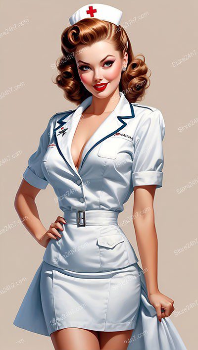 1930s Alluring Pin-Up Nurse: Timeless Healthcare Charm