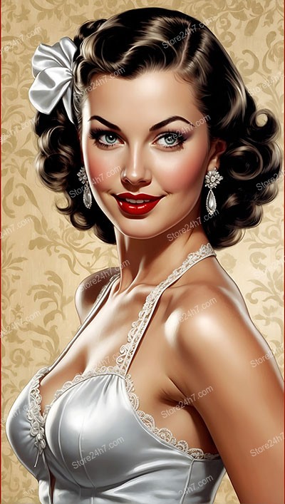 Glamorous Vintage Pin-Up Beauty in Classic Elegance