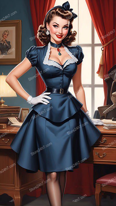 Vintage Pin-Up Maid: Classic Charm Reimagined