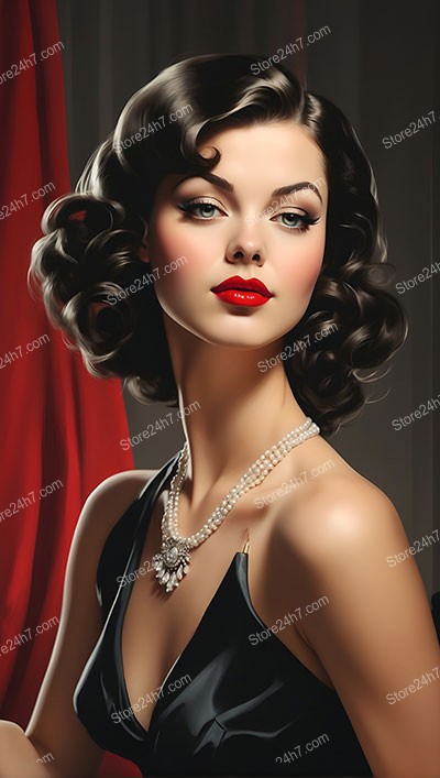 Retro 1930s Pin-Up Style Beauty Portrait