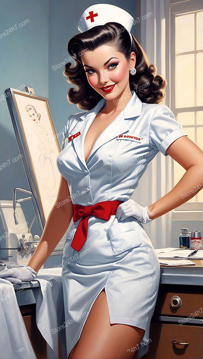 Vintage Pin-Up Nurse: Mid-Twentieth Century Elegance