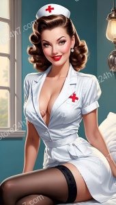 Vintage Pin-Up Nurse: Elegance and Charm