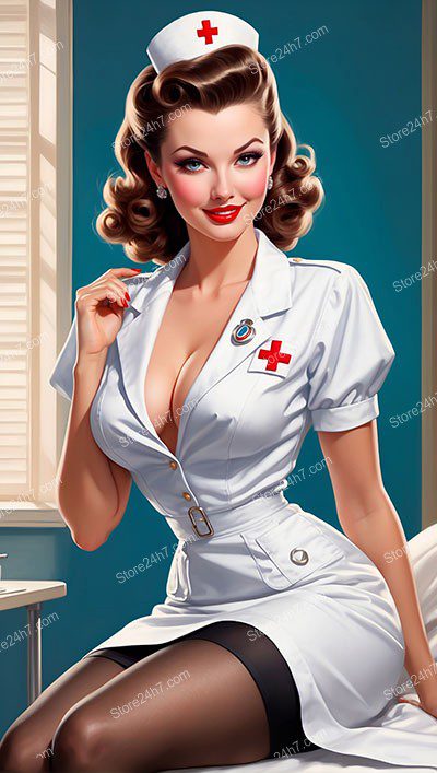 Vintage Pin-Up Nurse: Mid-Century Charm Unveiled