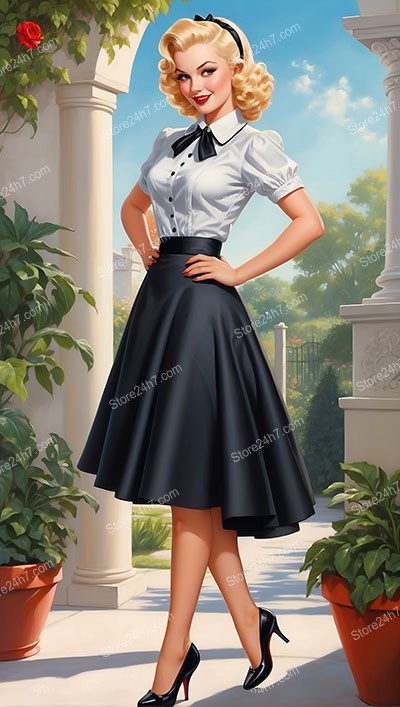 Flirty 1930s Maid in Classic Pin-Up Style