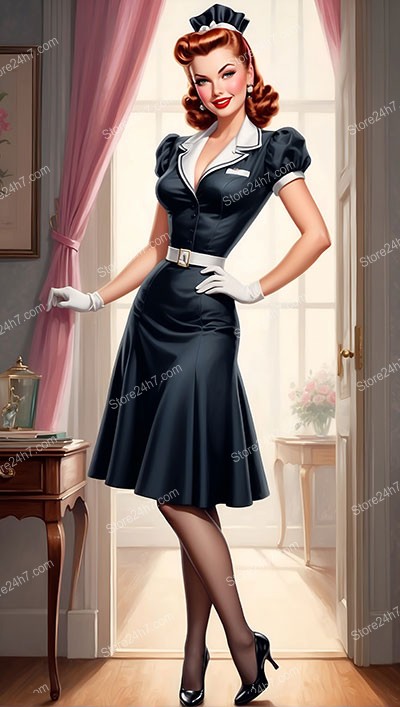 Classic Pin-Up Maid’s Allure Timeless Elegance