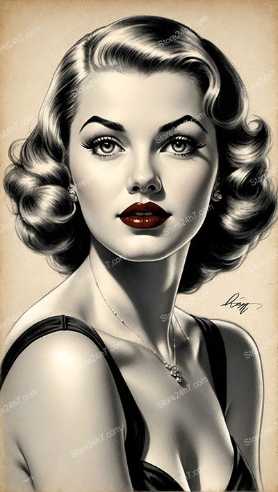 Vintage Glamour in Classic Pin-Up Portrait Elegance