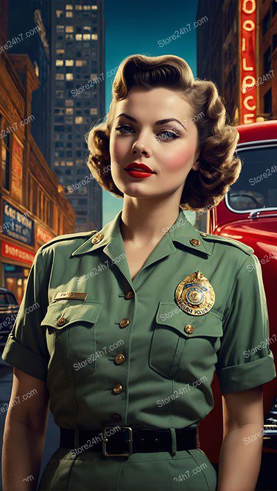 Vintage American Police Pin-Up Classic Pose