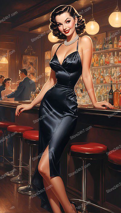 Classic Beauty at the Bar: Pin-Up Style Revealed