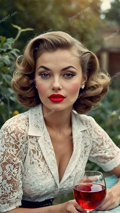 Refined Relaxation: Vintage Pin-Up Style Affluence