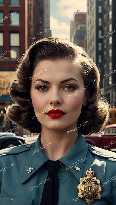Timeless Glamour in Police Pin-Up Style