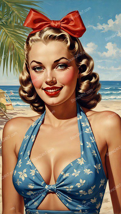 Beachside Beauty with Classic Pin-Up Appeal