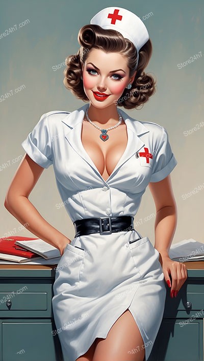 Vintage Pin-Up Nurse: Timeless Beauty and Care