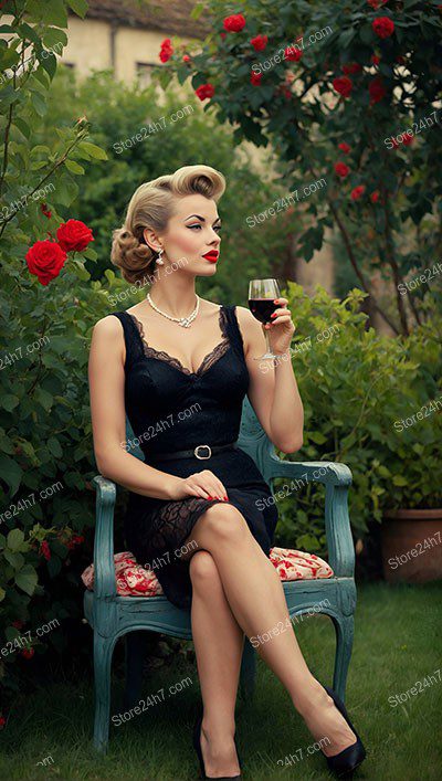 Roses and Wine: Pin-Up Style Garden Elegance