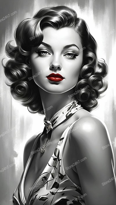 Silver Screen Siren in Classic Pin-Up Style