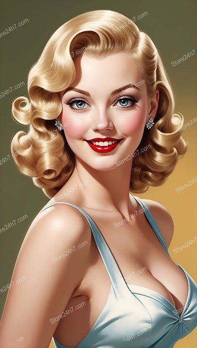 Golden Era Glamour in Classic Pin-Up Portrait