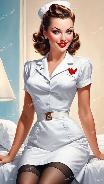 Classic Pin-Up Nurse: Graceful and Professional Charm