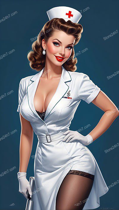 Timeless Mid-Century Nurse Pin-Up Artwork