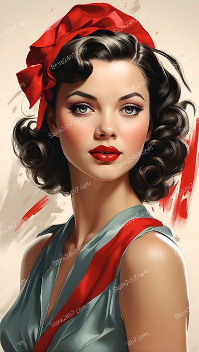 Vintage Elegance: 1930s Pin-Up Style Beauty Portrait