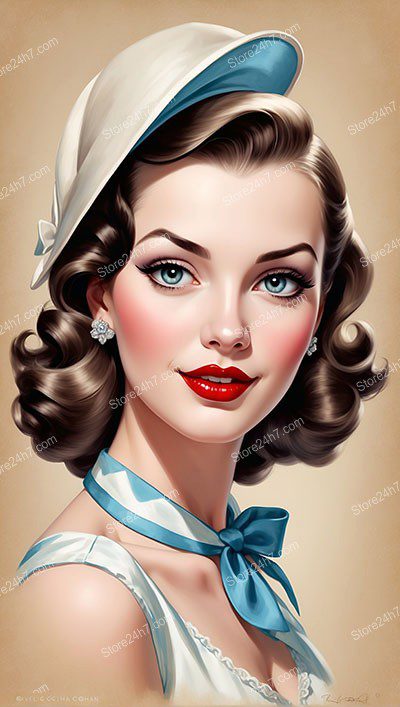 Graceful Vintage Charm in 1930s Pin-Up Portrait