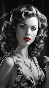 Elegant Vintage Pin-Up Lady with Classic Charm