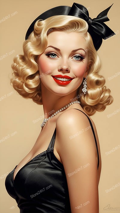 Retro Charm: Classic Pin-Up Beauty in Satin