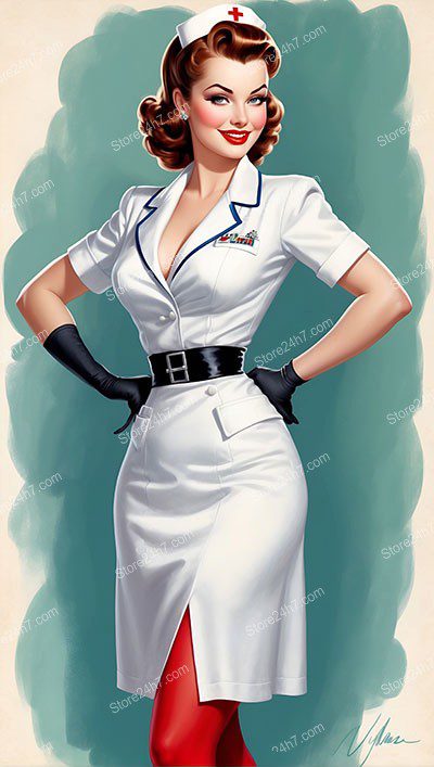 Classic Pin-Up Nurse: Vintage Elegance Personified