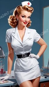 Vintage Pin-Up Nurse: Elegance Meets Service