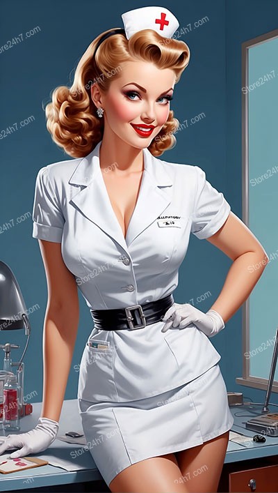 Vintage Pin-Up Nurse: Elegance Meets Service