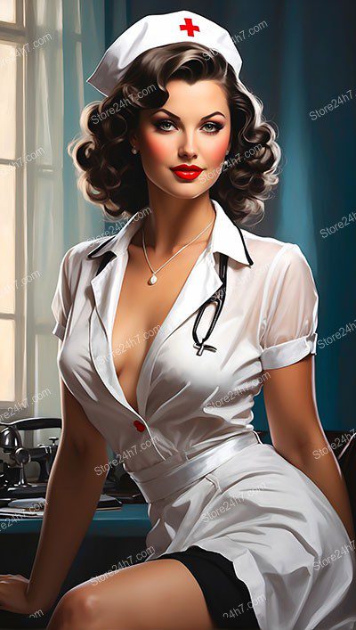 Timeless Beauty of a Classic Pin-Up Nurse