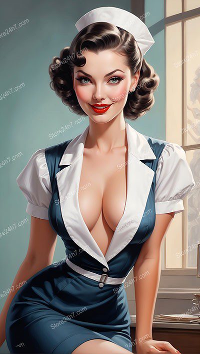 Mid-Twentieth Century Pin-Up Nurse Elegance