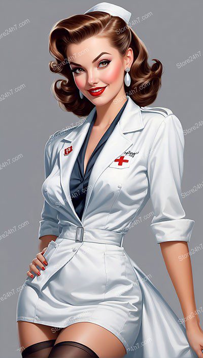 Classic 1930s Nurse Pin-Up: Timeless Elegance