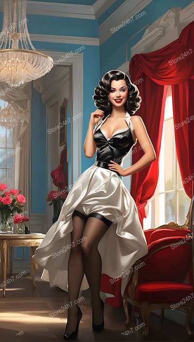 Timeless Elegance: Radiant Pin-Up Maid Grace