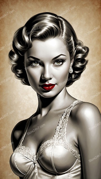 Elegant Vintage Pin-Up Lady with Classic Charm