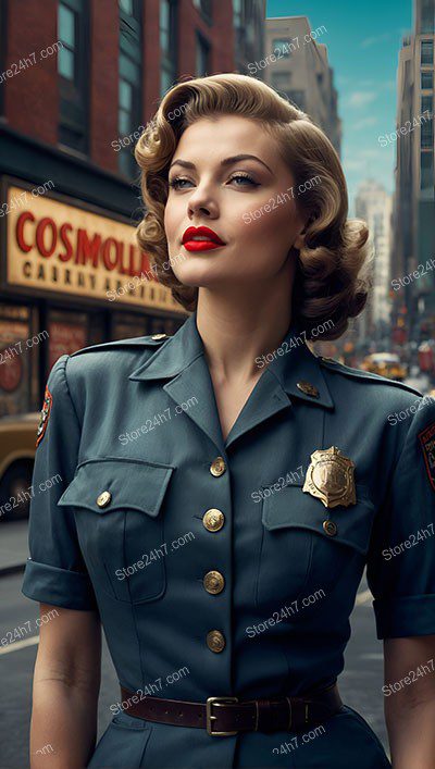 Vintage Blue Police Pin-Up Inspiration