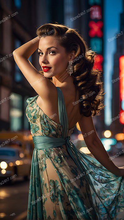 Downtown Dusk Pin-Up Dance in Teal