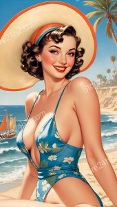 Sunlit Smiles and Seaside Style: Timeless Pin-Up Beach Elegance