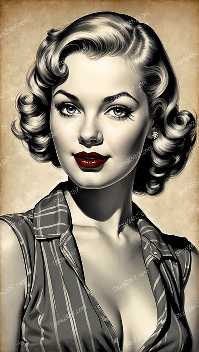 Stunning 1930s Pin-Up Style Iconic Beauty Portrait