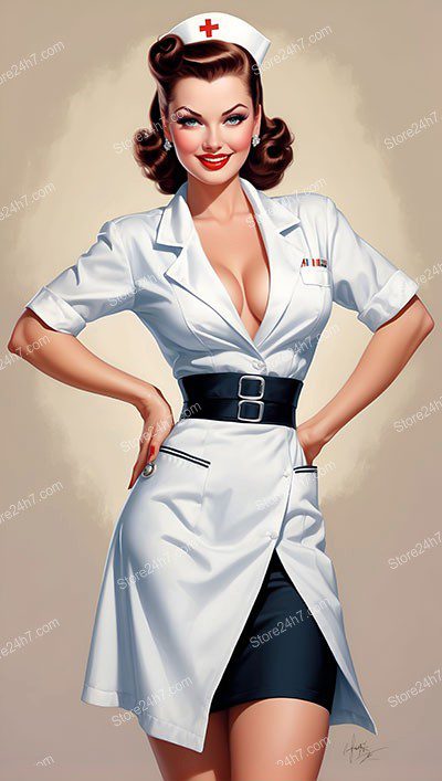 Classic Pin-Up Nurse: Elegance Meets Service