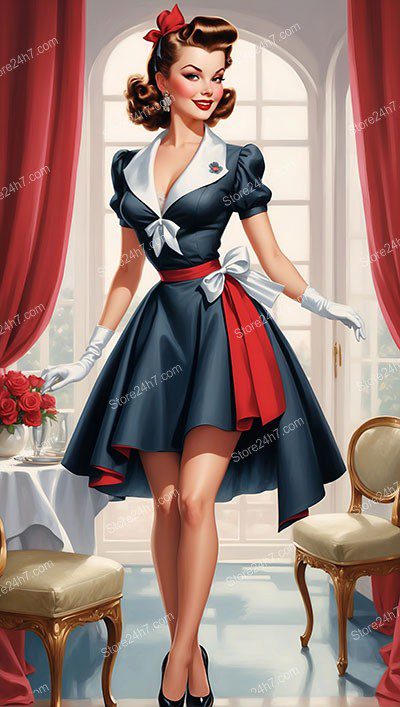 Classic Pin-Up Maid: Nostalgic Elegance Revived