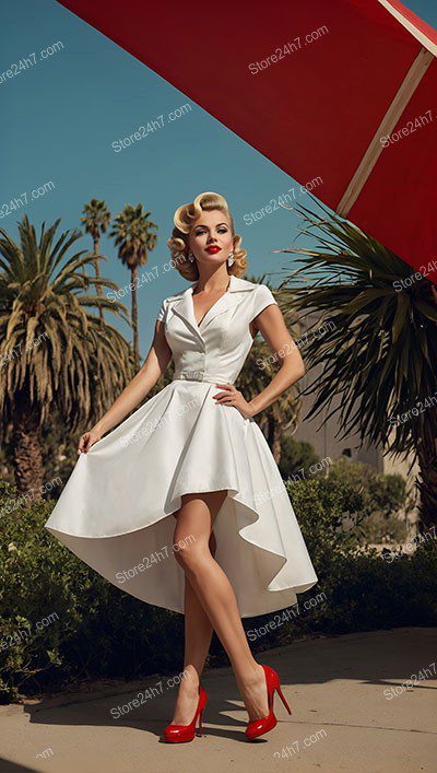 Retro Glamour: Vivacious Pin-Up Beauty Posing