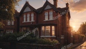 Charming Manchester House at Sunset: A Tranquil Scene