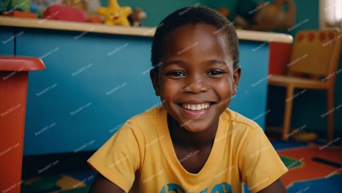 Child's Genuine Joy Captured in Playful Environment