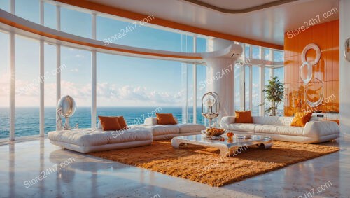 Stylish Oceanfront Condo Interior with Stunning Views