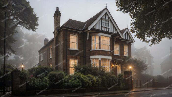 Charming Victorian Family Home in London Morning Fog