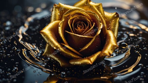 Golden Rose Dreamscape: Beauty in a Surreal Golden World