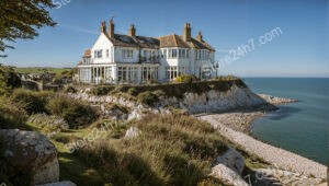 Clifftop House Overlooking the English Channel Coast